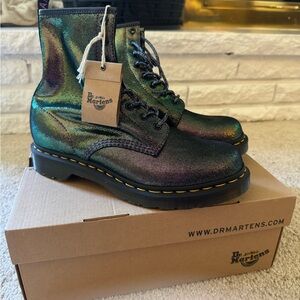 Dr. Martens 1460 Multicolor Iridescent Boots- Purple/Gold - US Size 10W NWT